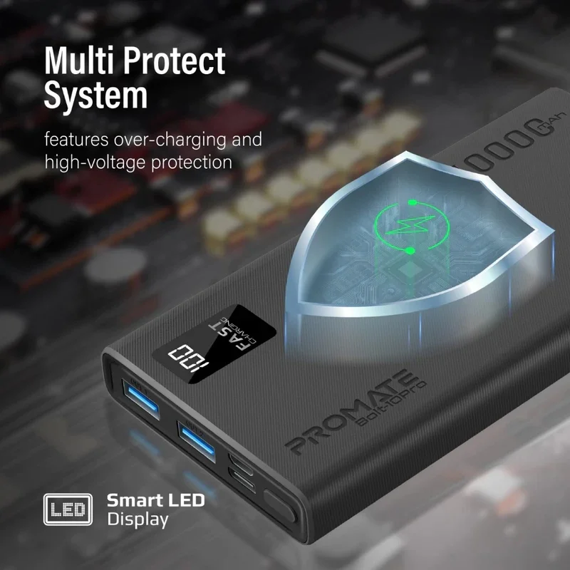 پاوربانک پرومیت مدل Promate BOLT-10PRO.BLACK ظرفیت 10000 میلی آمپر ساعت image gallery