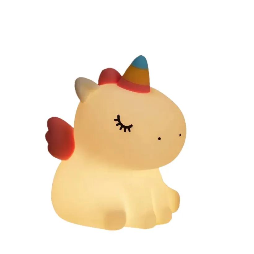 چراغ خواب سیلیکونی فانتزی Sitting Unicorn Silicone Lamp A007 طرح یونیکورن