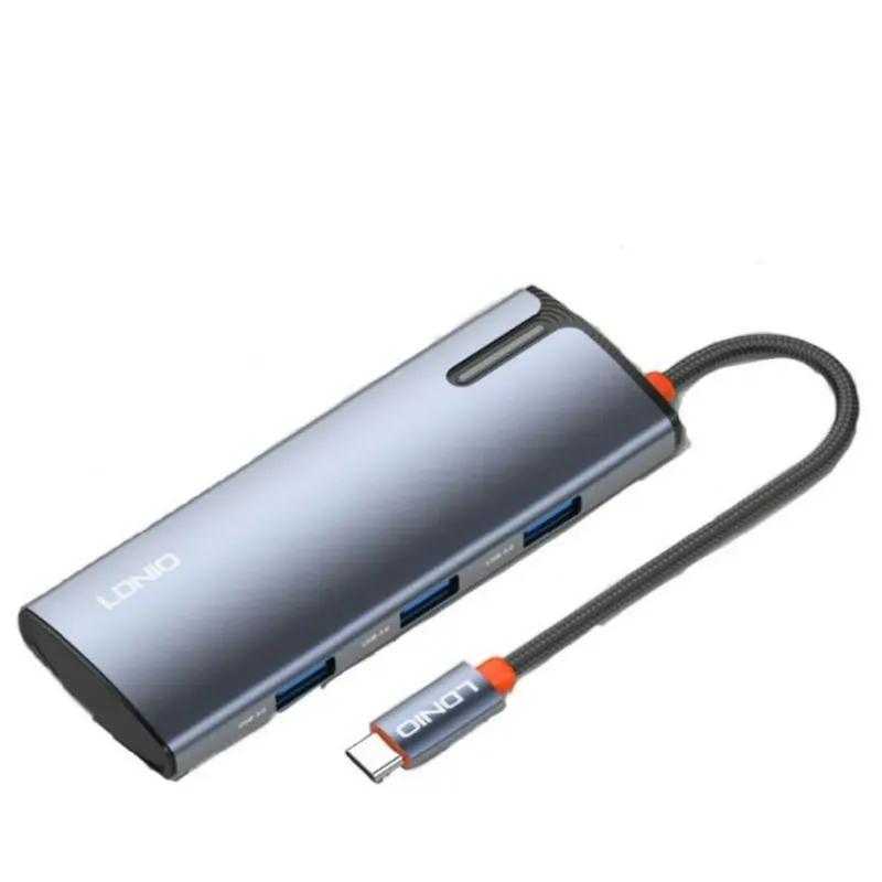 هاب 5 پورت تایپ سی الدینیو مدل 5in1 Type-c Hub Adapter DS-15U توان 100 وات