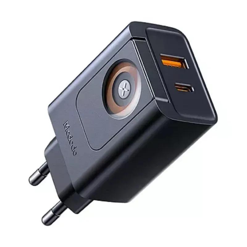 شارژر دیواری 2 پورت و شارژر وایرلس مک دودو مدل CH-370 توان 30 وات با قابلیت شارژ اپل واچ