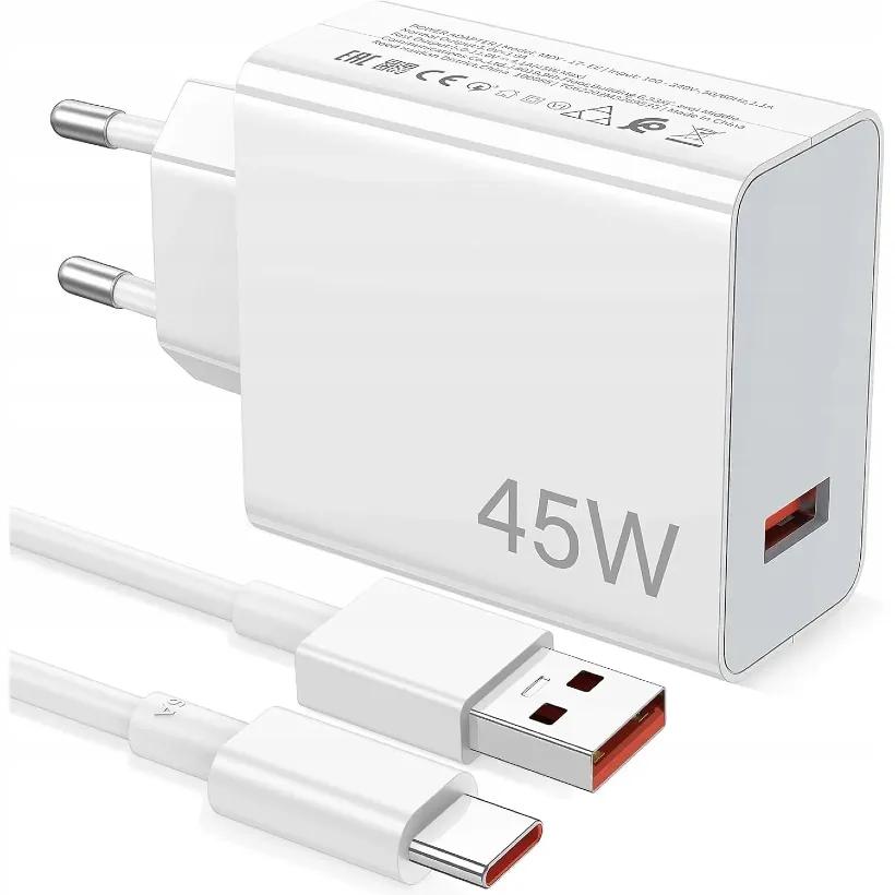 شارژر اصلی فست شارژ شیائومی مدل Adapter Charger توان 45 وات همراه با کابل