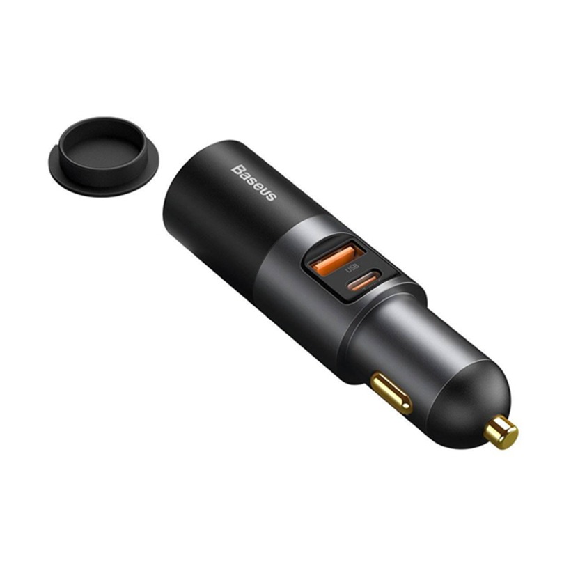 شارژر فندکی فست شارژ بیسوس مدل Baseus Share Together With Cigarette Lighter U+C 120W CCBX-120C CCBT-C0G