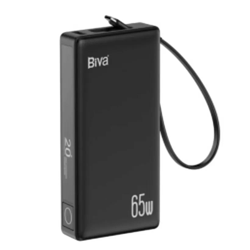 پاوربانک 20000 بیوا مدل BP-025 Fast Charging Power Bank توان 65 وات با کابل متصل