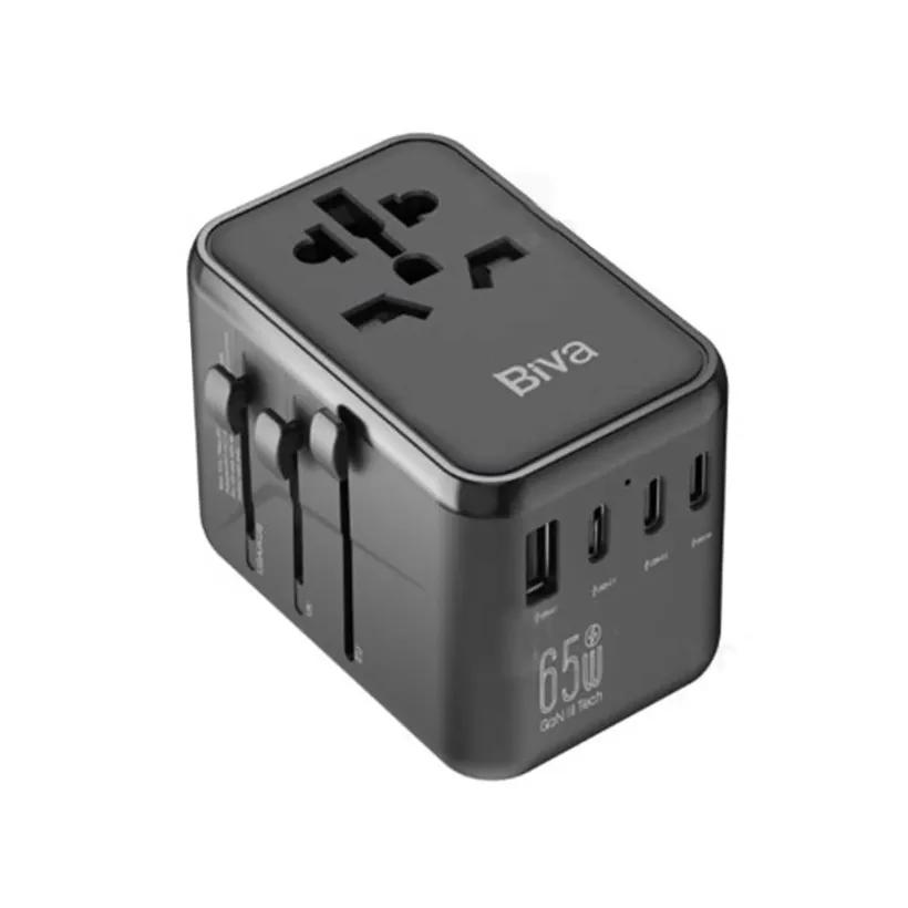شارژر دیواری و مبدل برق بیوا مدل PS-10 GaN Universal Travel Adapter توان 65 وات