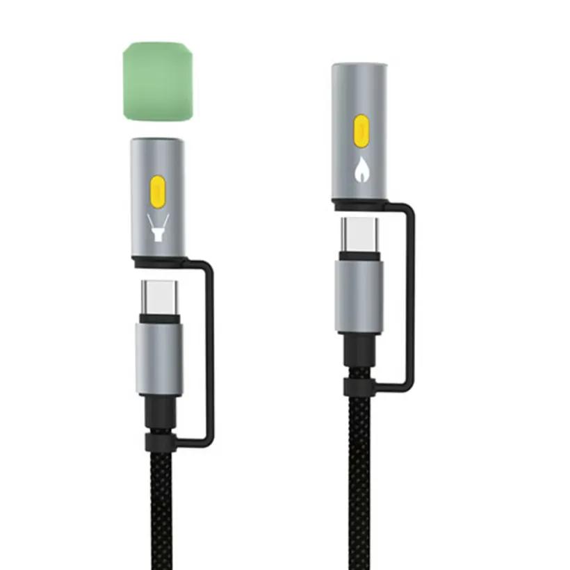 کابل Type-C به Type-C چندکاره بیوا مدل C-38 4 in 1 Multifunction Data Cable طول 1.2 متر توان 60 وات