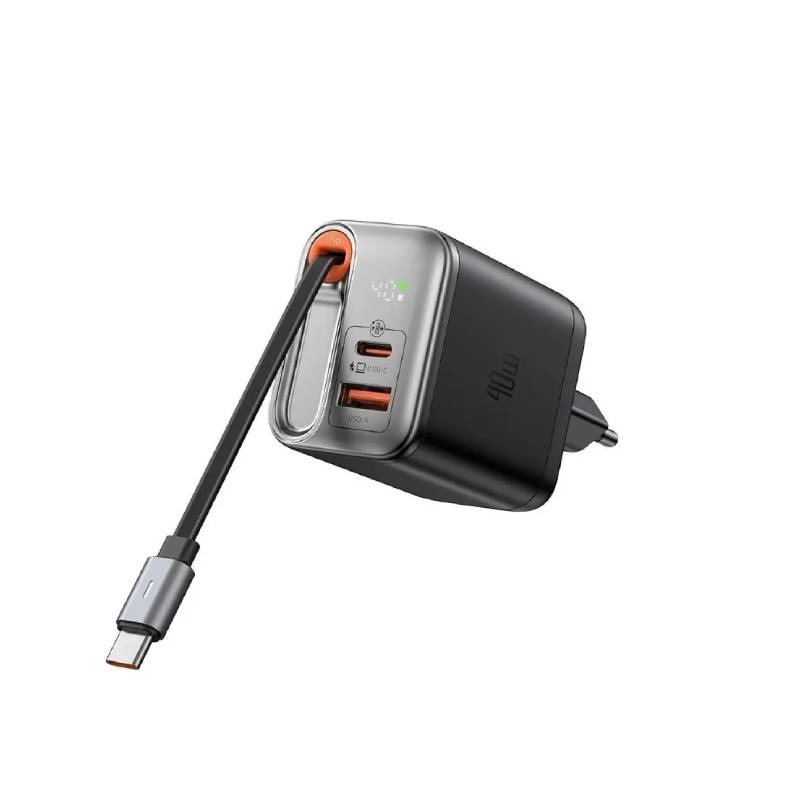 شارژر دیواری 2 پورت مک دودو مدل CH-428 FreeGo GaN توان 40 وات همراه با کابل متصل