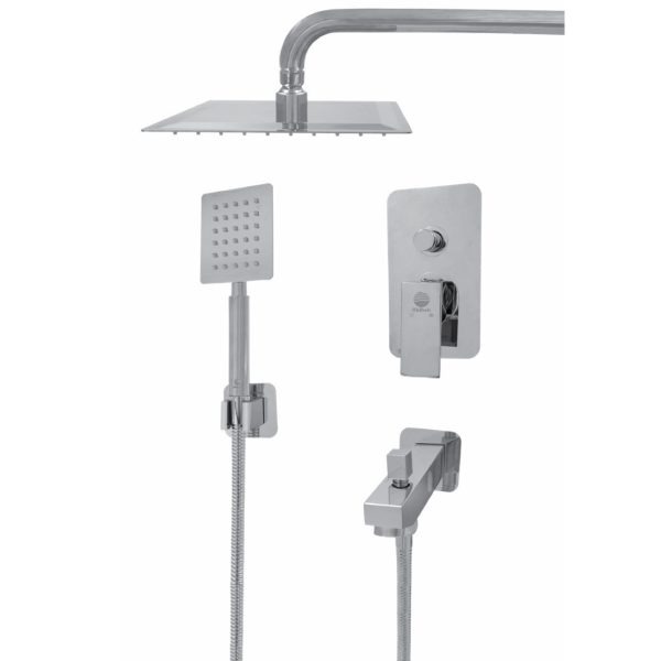 ست شیر حمام توکار شیبه مدل سپیدان (تیپ A فلت) همراه با مغزی 