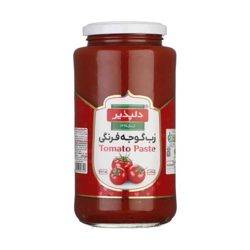 کنسرو رب گوجه فرنگی دلپذیر ظرف شیشه ای وزن 680 گرمی (کارتن 12 عددی)