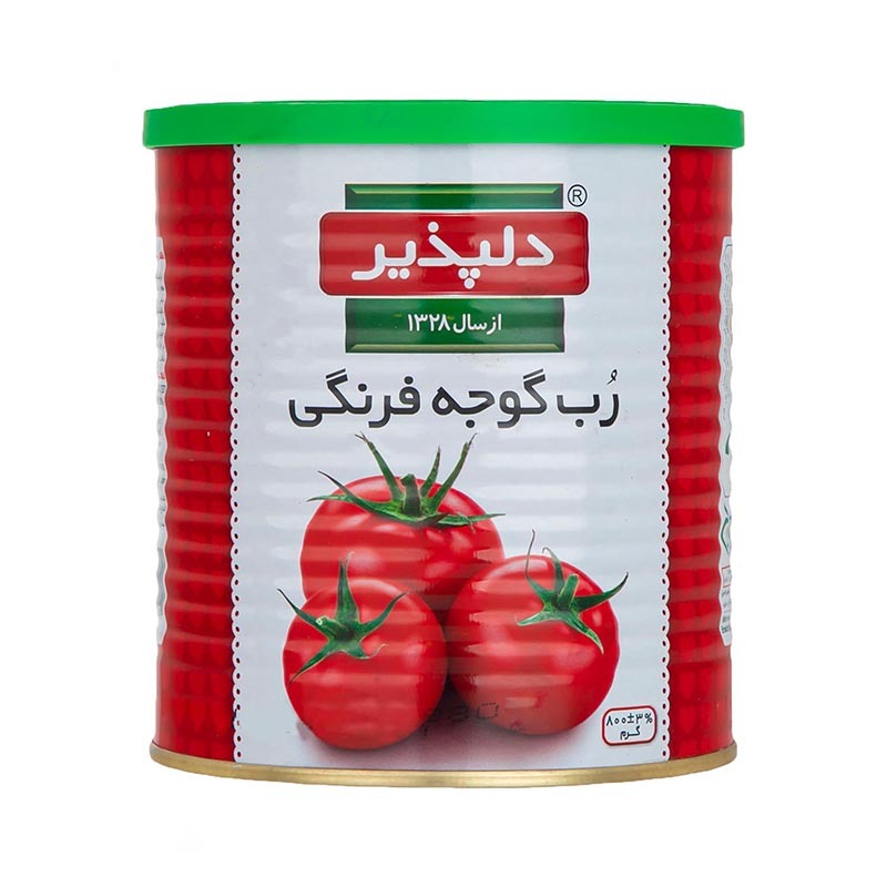 کنسرو رب گوجه فرنگی دلپذیر وزن 800 گرمی (بسته 12 عددی)