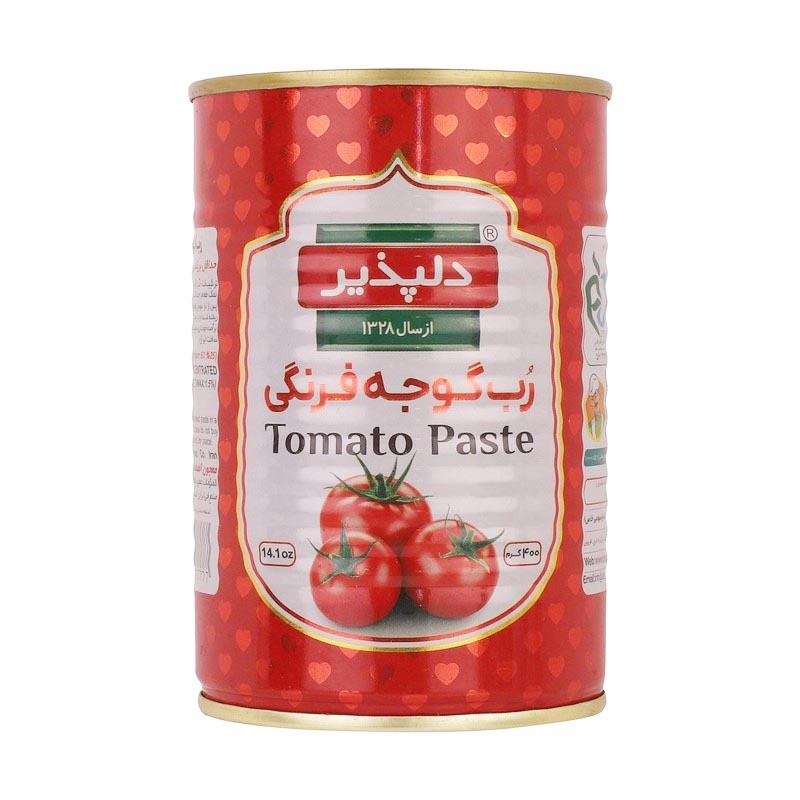 کنسرو رب گوجه فرنگی دلپذیر وزن 400 گرمی (کارتن 24 عددی)