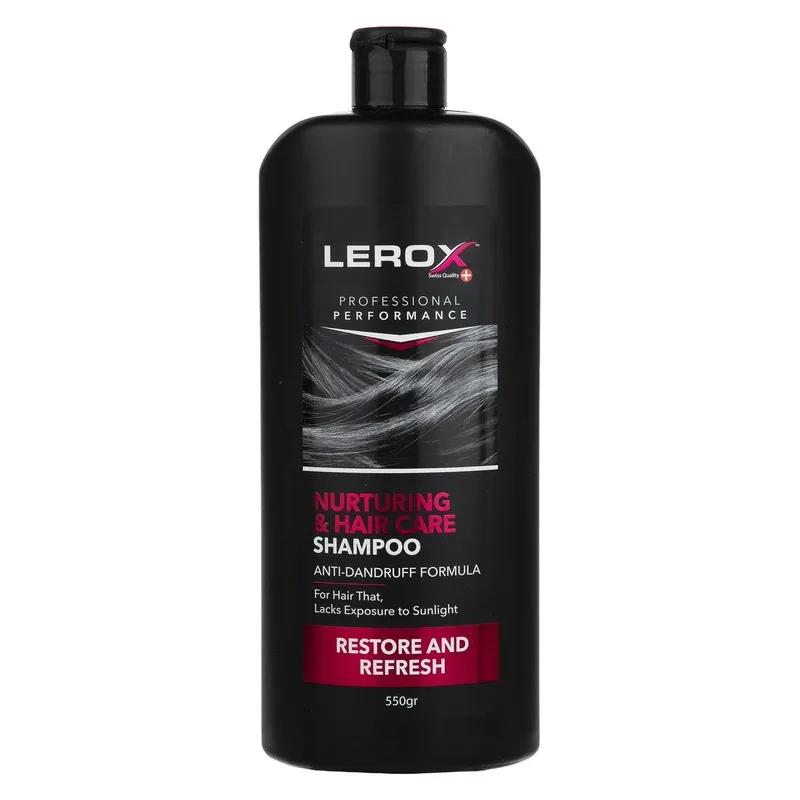 شامپو مو بانوان لروکس ترمیم کننده موهای خشک و آسیب دیده ( Nurturing Hair Care ) وزن 550 گرمی (کارتن 12 عددی)