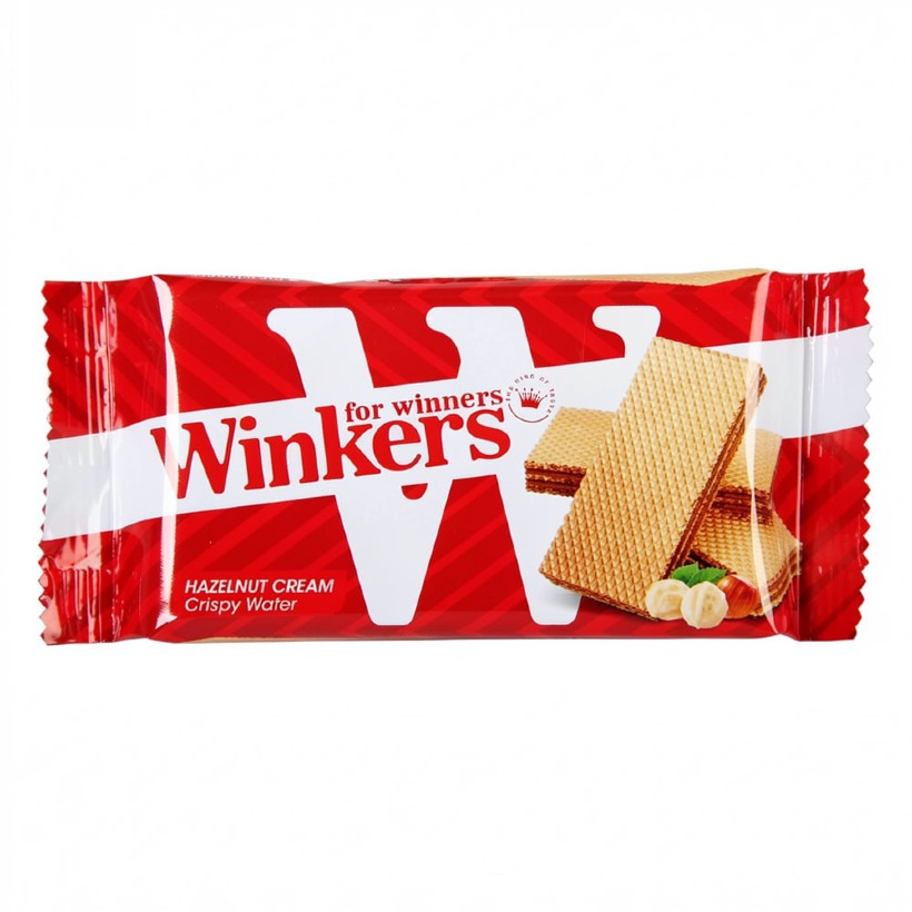 ویفر کاکائویی با کرم شکلات فندقی وینکرز ( Winkers ) وزن 45 گرمی (کارتن 30 بسته‌ای)