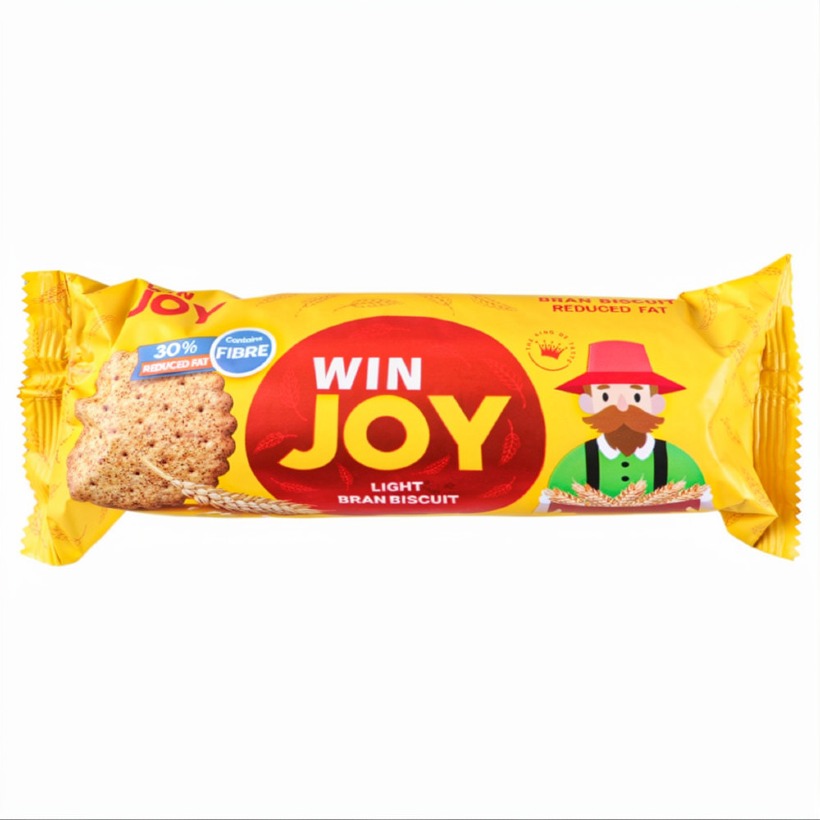بیسکویت سبوس دار وین جوی (WIN JOY) وزن 150 گرمی (کارتن 30 بسته‌ای)