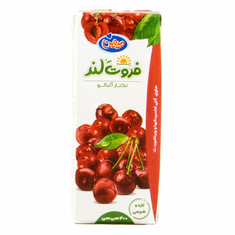 آبمیوه آلبالو فروت لند میهن حجم 200 میلی لیتری (بسته 36 عددی)