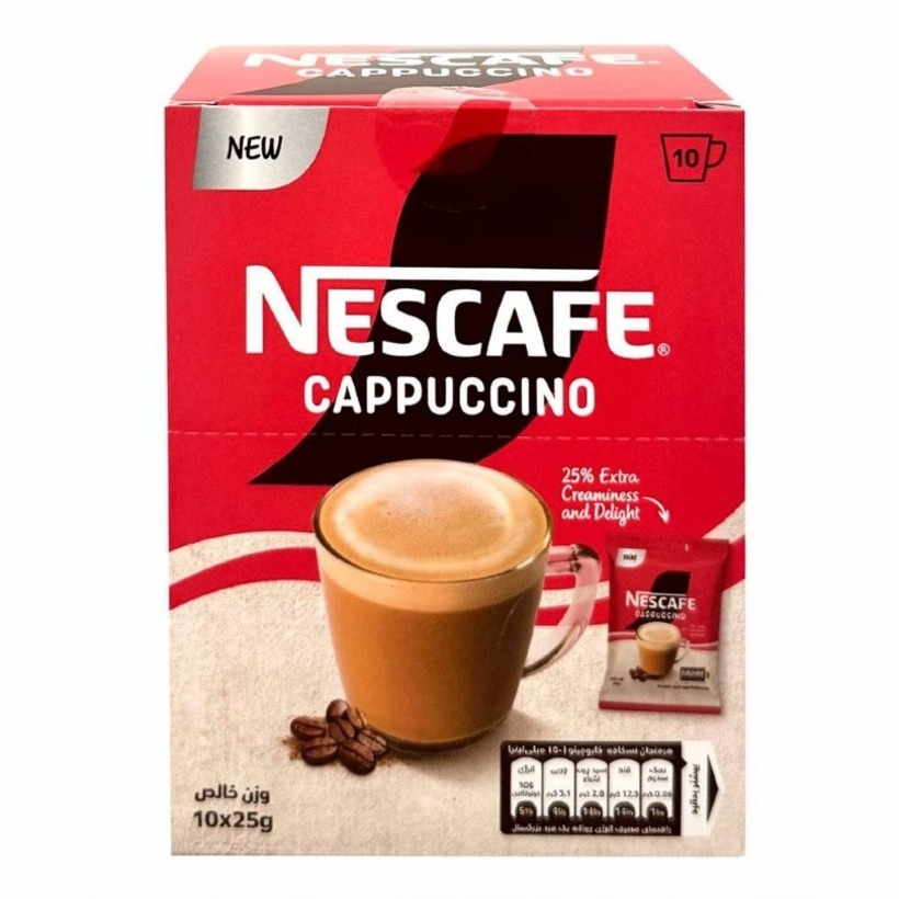 کاپوچینو نسکافه وزن 25 گرم بسته 10 عددی (1 بسته)