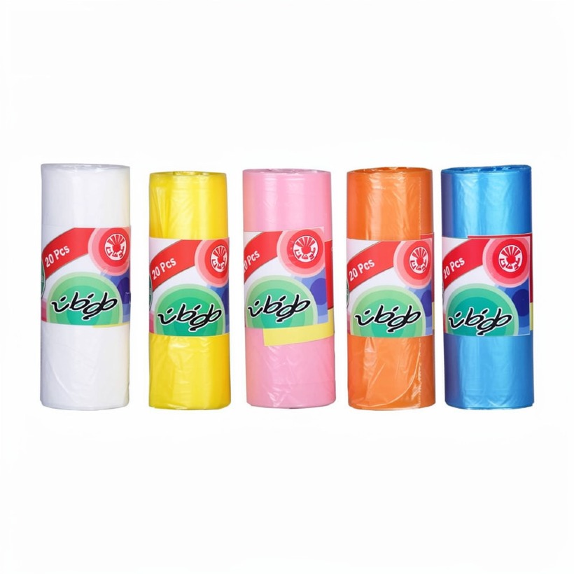 کیسه زباله رنگی طوفان سایز 80*55 بسته 20 عددی (کارتن 48 بسته‌ای)