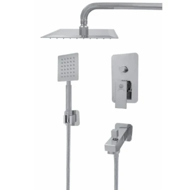 ست شیر حمام توکار شیبه مدل سپیدان (تیپ A فلت) همراه با مغزی 