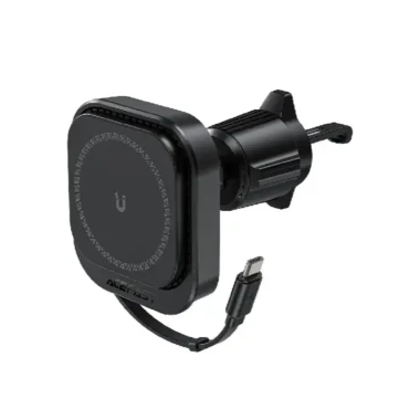 هولدر و شارژر وایرلس دریچه کولری مگنتی ایس فست مدل D32 توان 15 وات با کابل جمع شونده