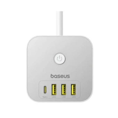 شارژر رومیزی 7 پورت باسئوس مدل PowerCombo Cube 3AC+3U+1C  توان 20 وات طول کابل 1.5 متر