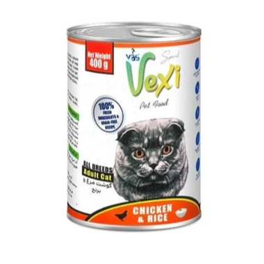 کنسرو گربه بالغ وکسی طعم مرغ و برنج 400g