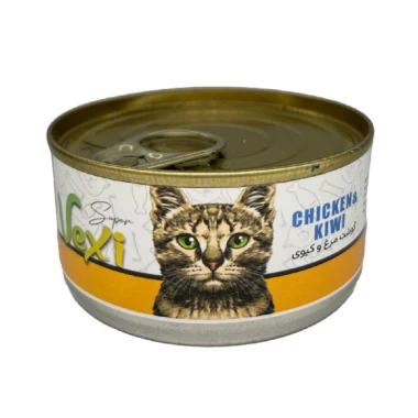 کنسرو گربه بالغ وکسی طعم مرغ و کیوی 110g