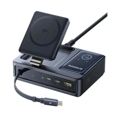 شارژر رومیزی 5 پورت باسئوس مدل Baseus Nomos Qi2 با توان 140 وات