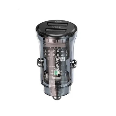 شارژر فندکی یوسمز مدل USAMS CC162 C31 Dual USB A+A Mini Car Charger