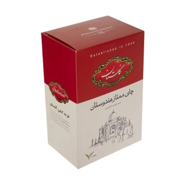 چای سیاه گلستان مدل ممتاز هندوستان وزن 500 گرمی (کارتن 10 بسته‌ای)