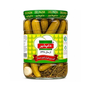 خیارشور ممتاز دلپذیر وزن 650 گرمی (بسته 12 عددی)