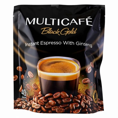 پودر قهوه مولتی گلد مدل Black Gold مولتی کافه وزن 2.5 گرم بسته 40 عددی (1 بسته)