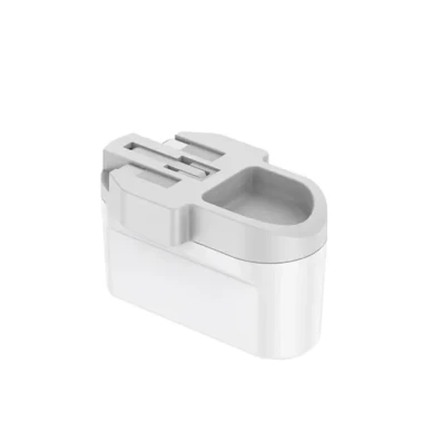 شارژر دیواری 40 وات بودی مدل Budi AC326DUW سه پین با دو خروجی USB-C، نورپردازی و سری قابل چرخش - سفید