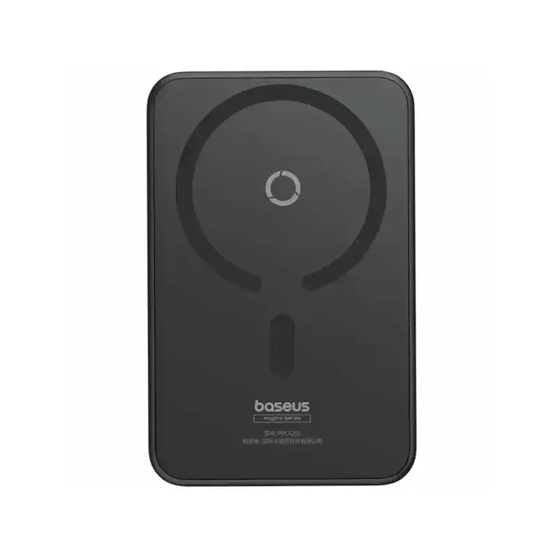 پاور بانک بی سیم مگنتی باسئوس مدل Magnetic Wireless 20w با ظرفیت 5000 میلی‌آمپر ساعت