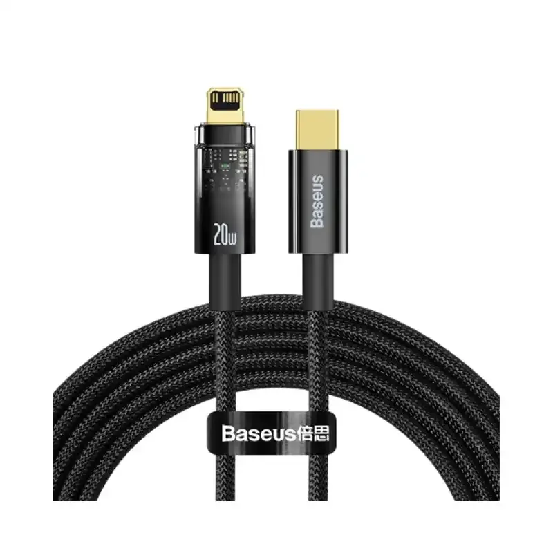 کابل شارژ iP به Type-C باسئوس مدل Explorer Series Auto Power-Off با طول 1 متر 20 وات