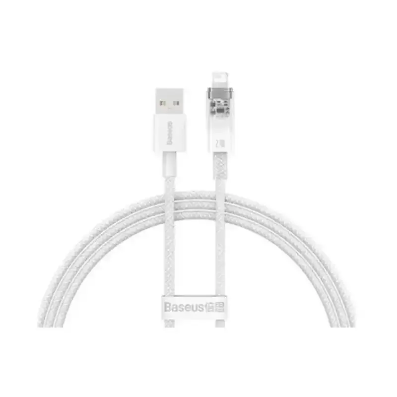 کابل شارژ USB to iP باسئوس مدل Explorer Series Smart Temperature Control با طول 2 متر 2.4 آمپر