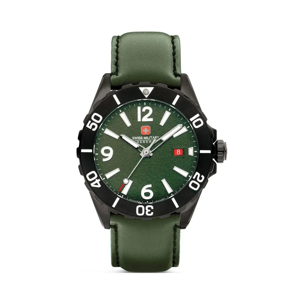 ساعت مردانه بند چرم سوئیس میلیتاری مدل SMWGB0000251