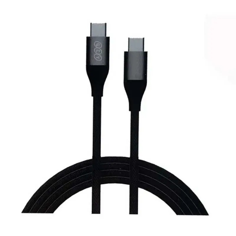 کابل شارژ USB-C به USB-C کیو سی وای مدل QCY DC22 توان 100 وات طول 1.2 متر کنفی