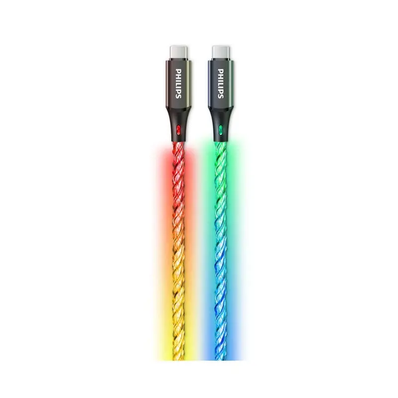 کابل شارژ USB-C to USB-C فیلیپس مدل Philips DLC5140C با طول 1.2 متر توان 60 وات