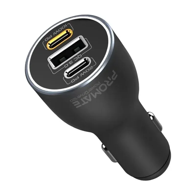 شارژر فندکی پرومیت Promate RapidCharge مدل PowerDrive-120 120W - مشکی